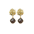 jargin gold hydrangea and smoky quartz earrings_m donohue collection