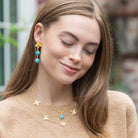 dana turquoise stone drop necklace. adjustable length necklace_m donohue collection