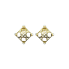 Woven gold studs accented with dainty pearls_m donohue collection